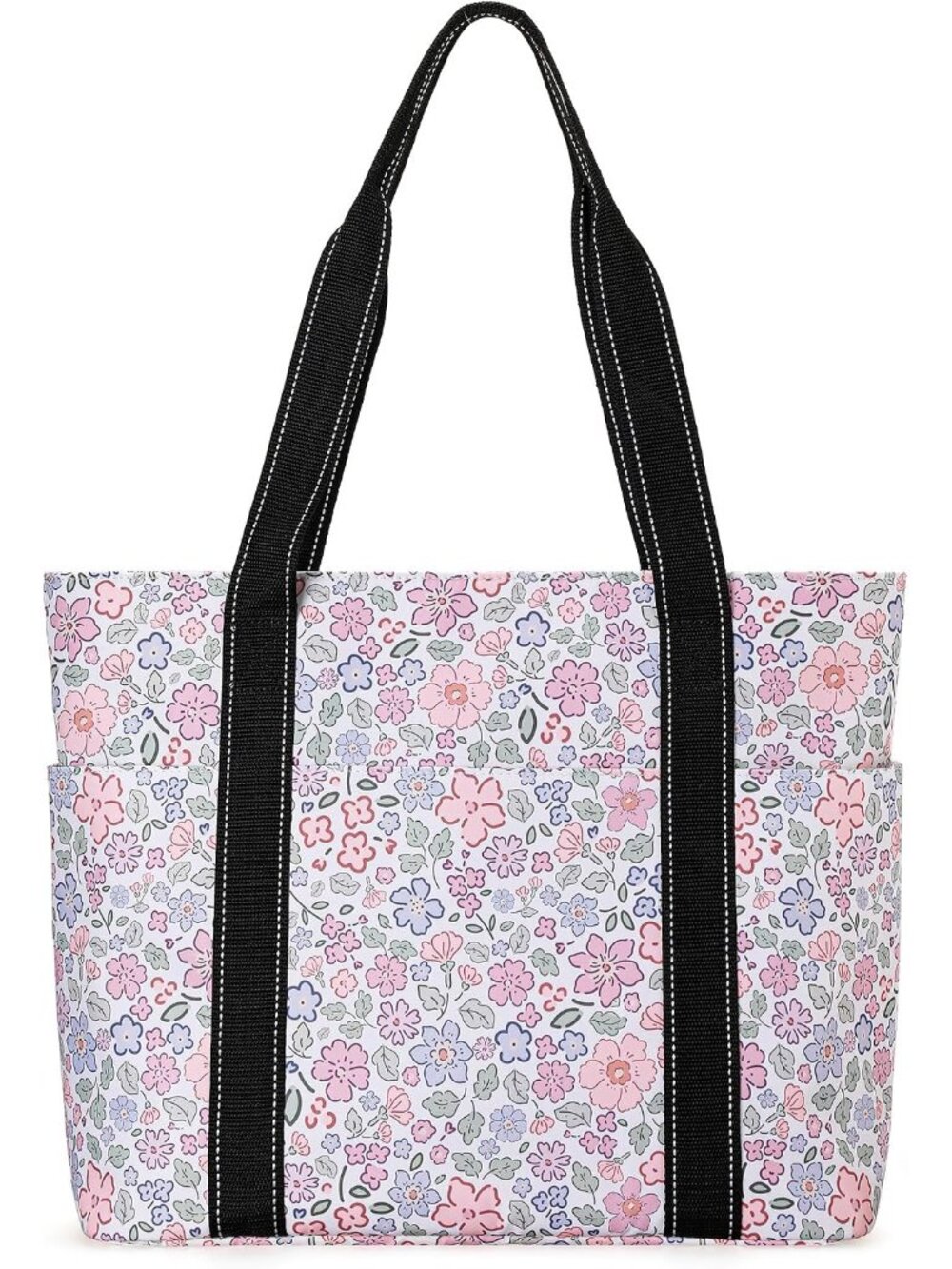 Tote Bag for Women with Laptop Compartment & Cup Holder,Nylon Bag for Work,Trave